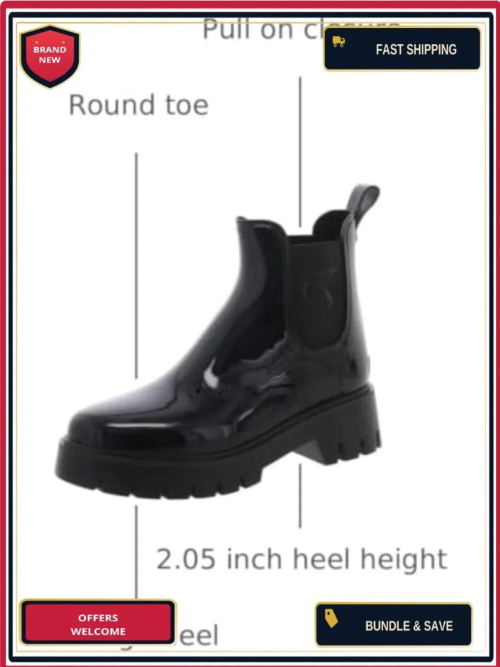 Wedge Heel Casual Ankle Booties Pull On Round Toe Synthetic